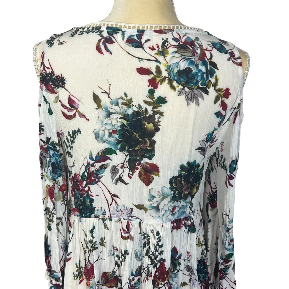 Umgee USA‎ Floral Print Cold Shoulder Long Sleeve Dress - Size M Multicolor - Picture 8 of 11
